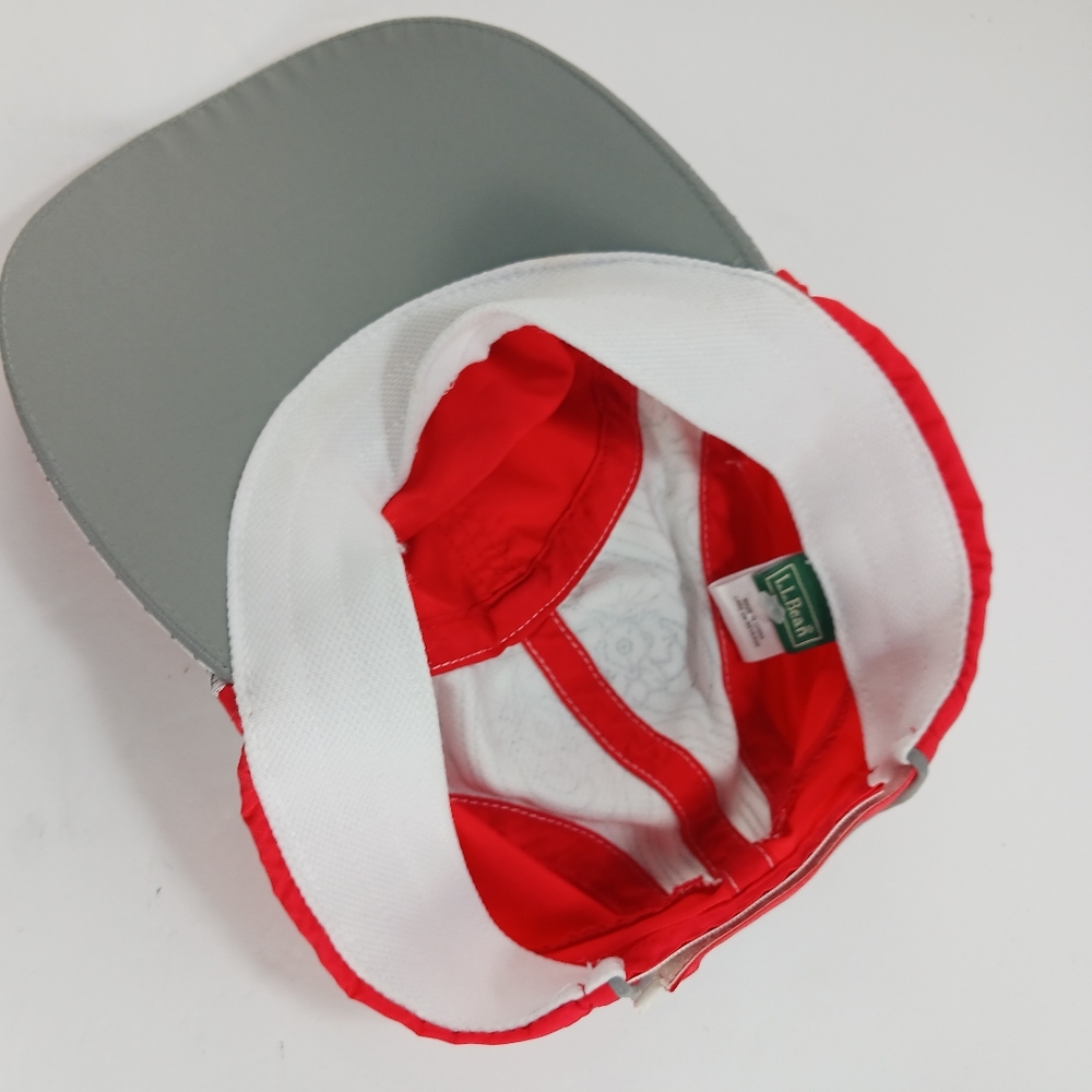 NWOT L.L.Bean Hat. Red & White Baseball-Style Cap with Topographic Map Design. - Picture 8 of 9